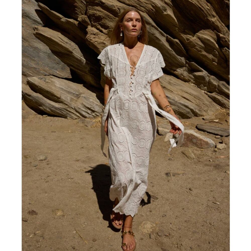 Madewell Cream Eyelet Maxi Dress